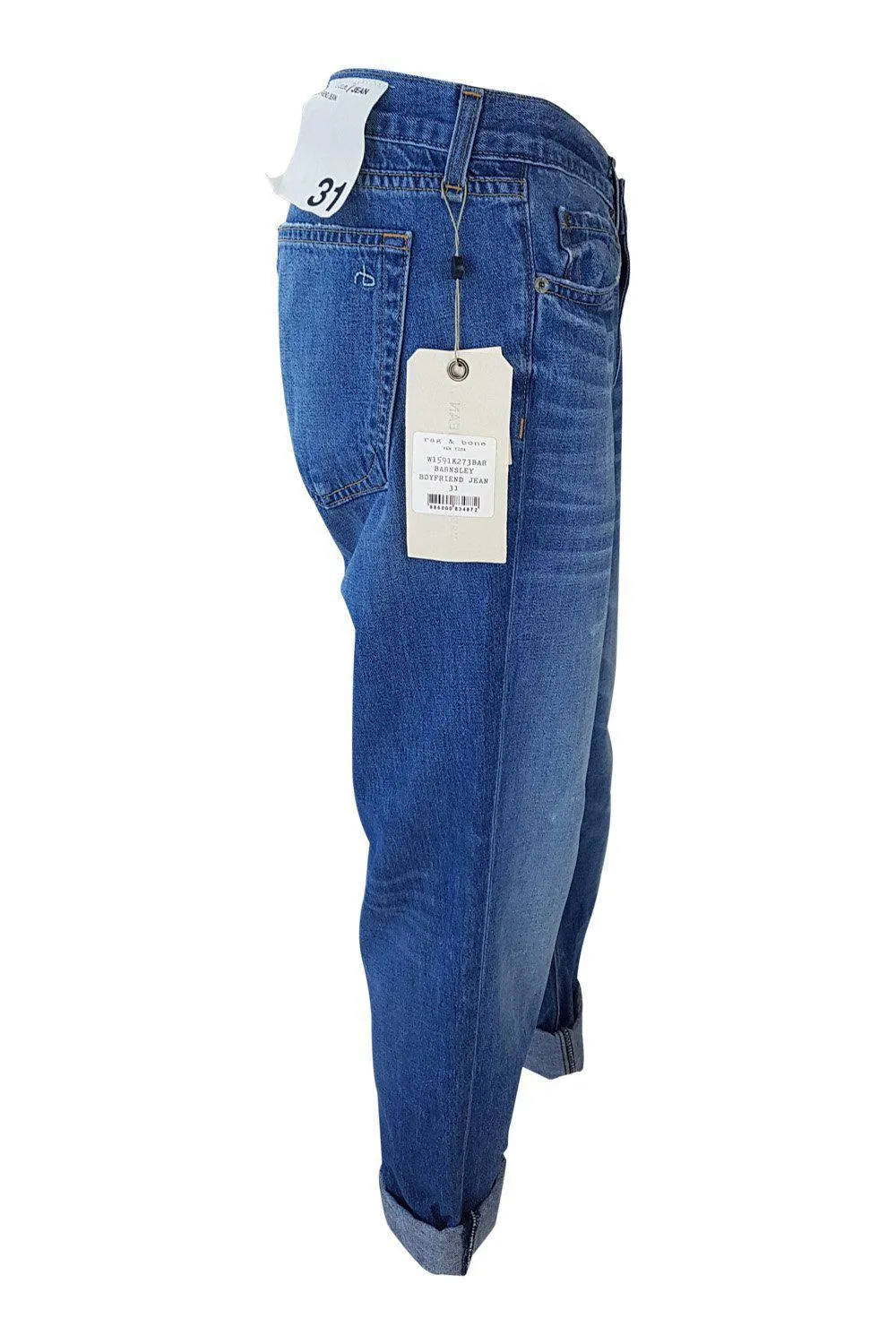 RAG & BONE Stonewashed Boyfriend Jeans Blue Barnsley (W 31)