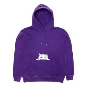 RIPNDIP PEEKING NERMAL EMBROIDERED HOODIE-PURPLE MIL WASH