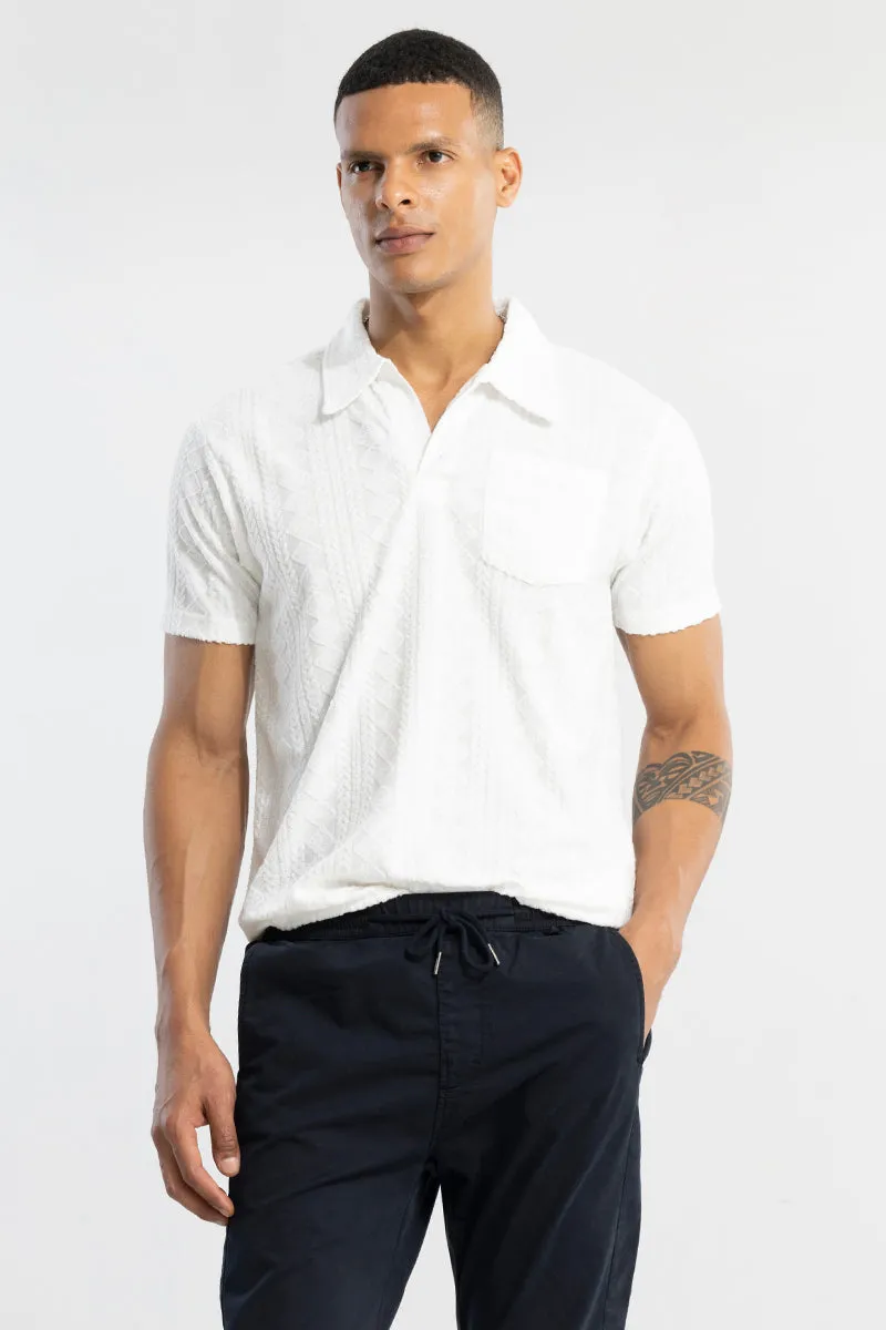 Square Diamond White Polo T-Shirt