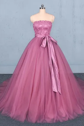 Strapless Ball Gowns Prom Dresses Simple Quinceanera Dresses For Teens