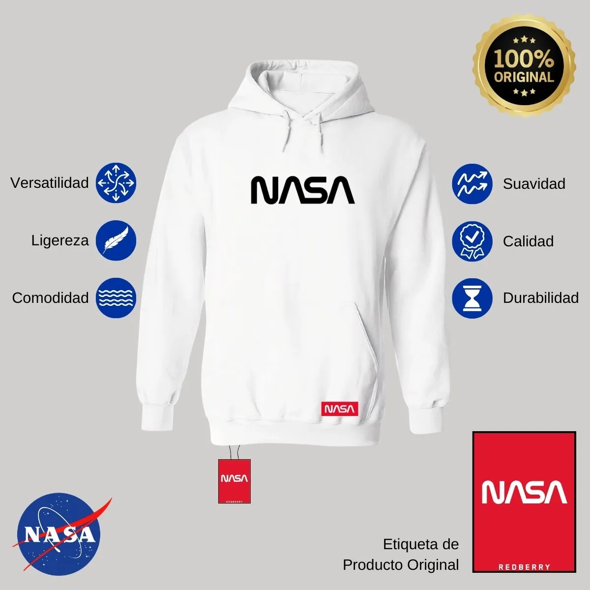 Sudadera para Mujer Hoodie Nasa Worm Mono