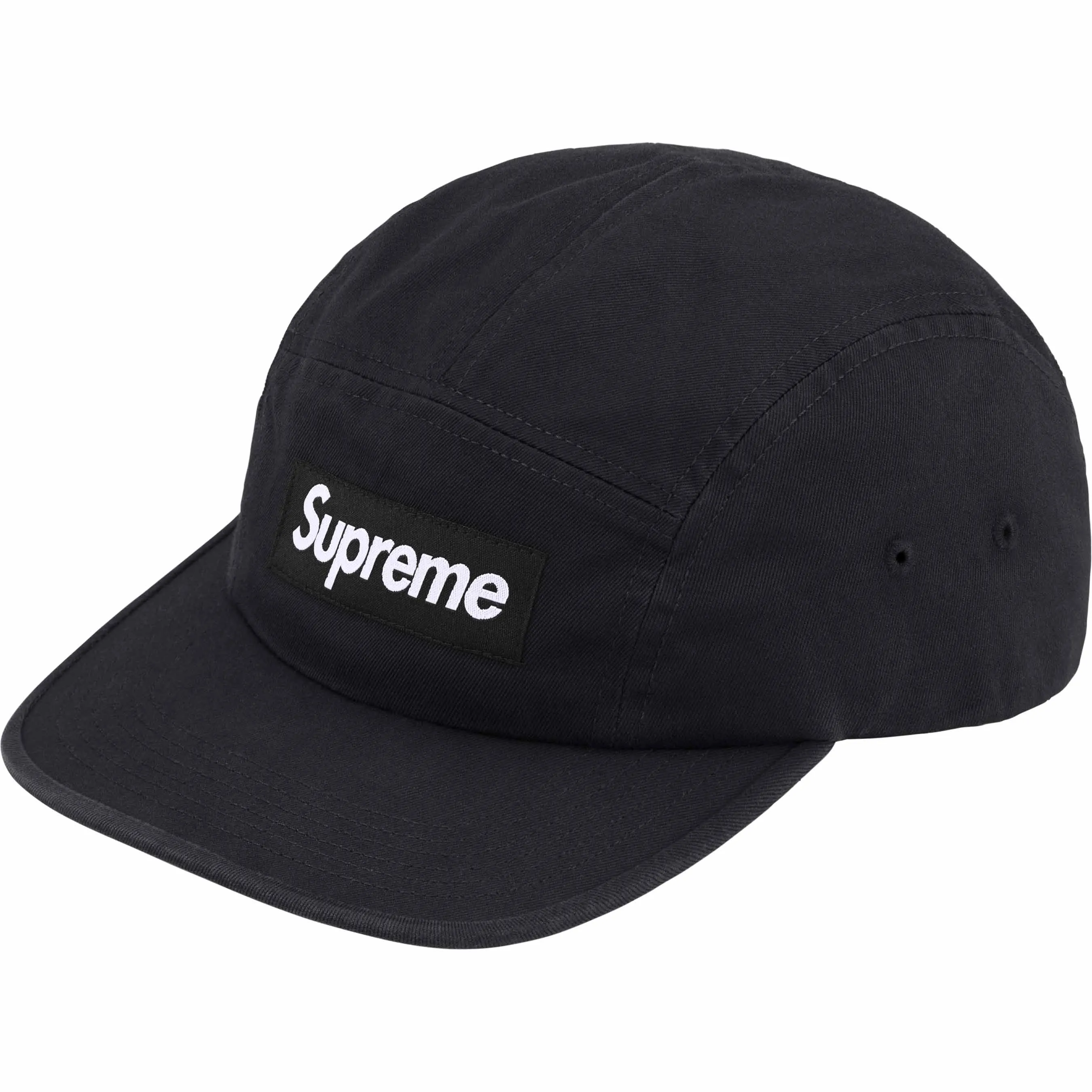 Supreme Washed Chino Twill Camp Cap Black