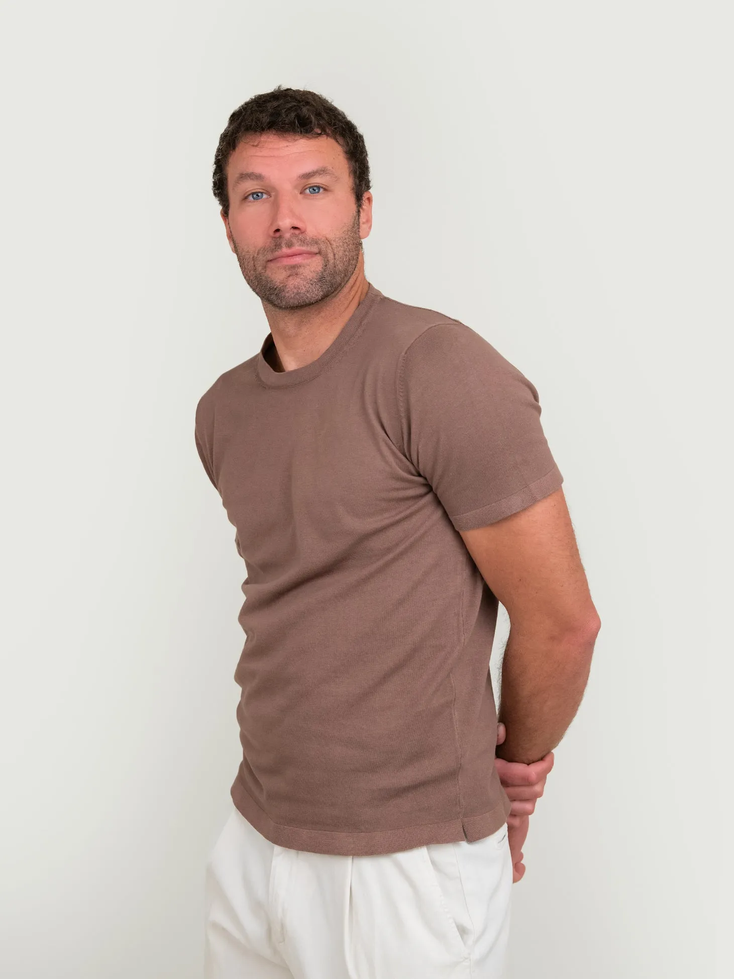 T-SHIRT IN COTONE COLOR MUD