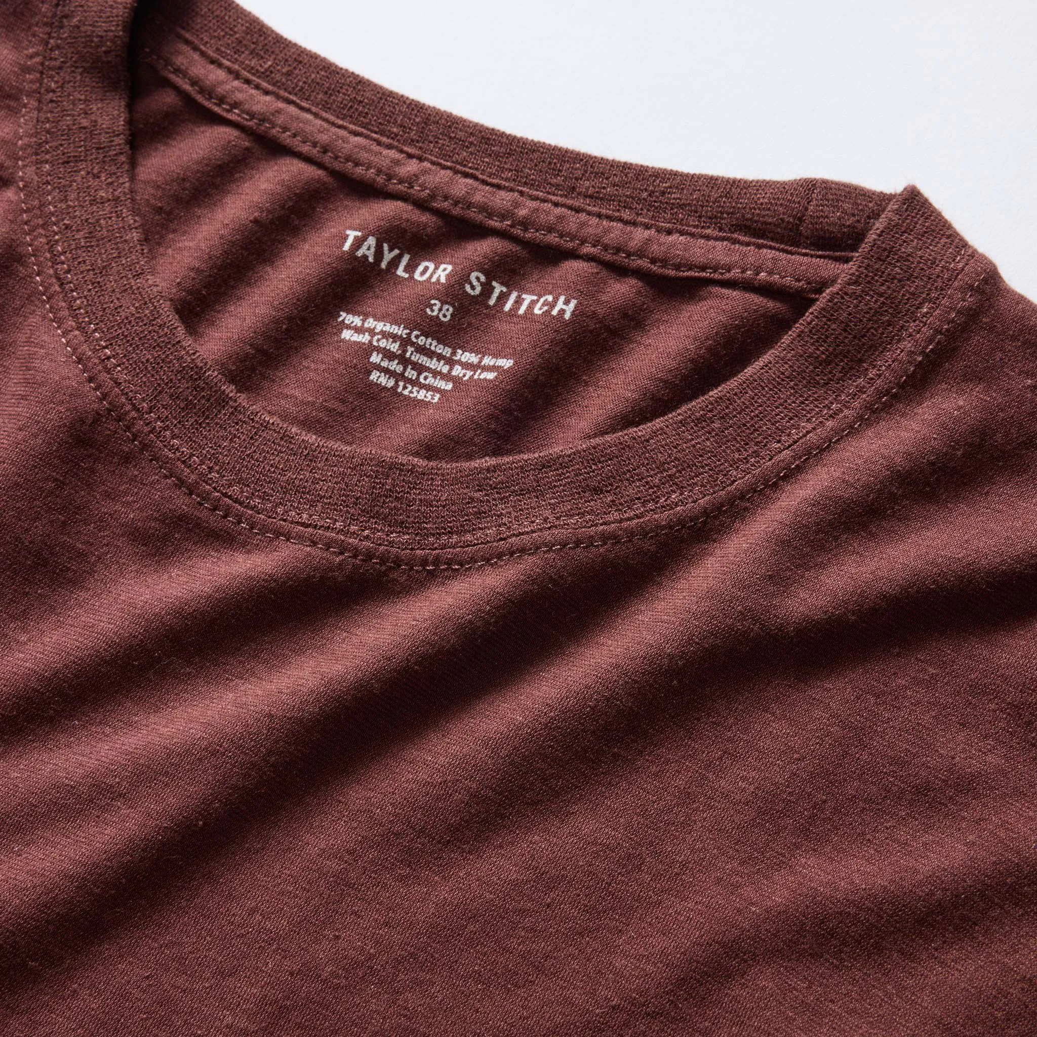 The Cotton Hemp Long Sleeve Tee in Burgundy