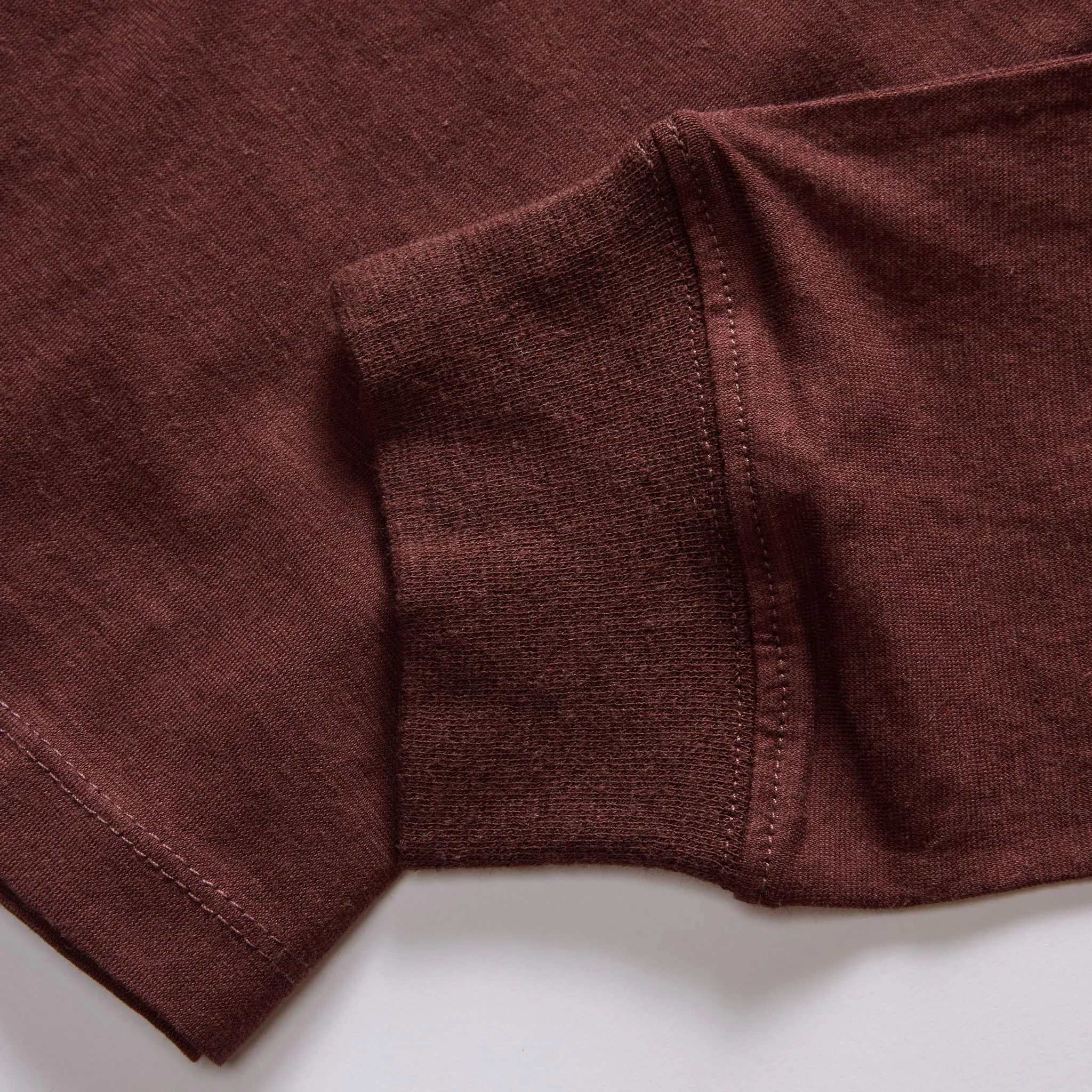 The Cotton Hemp Long Sleeve Tee in Burgundy