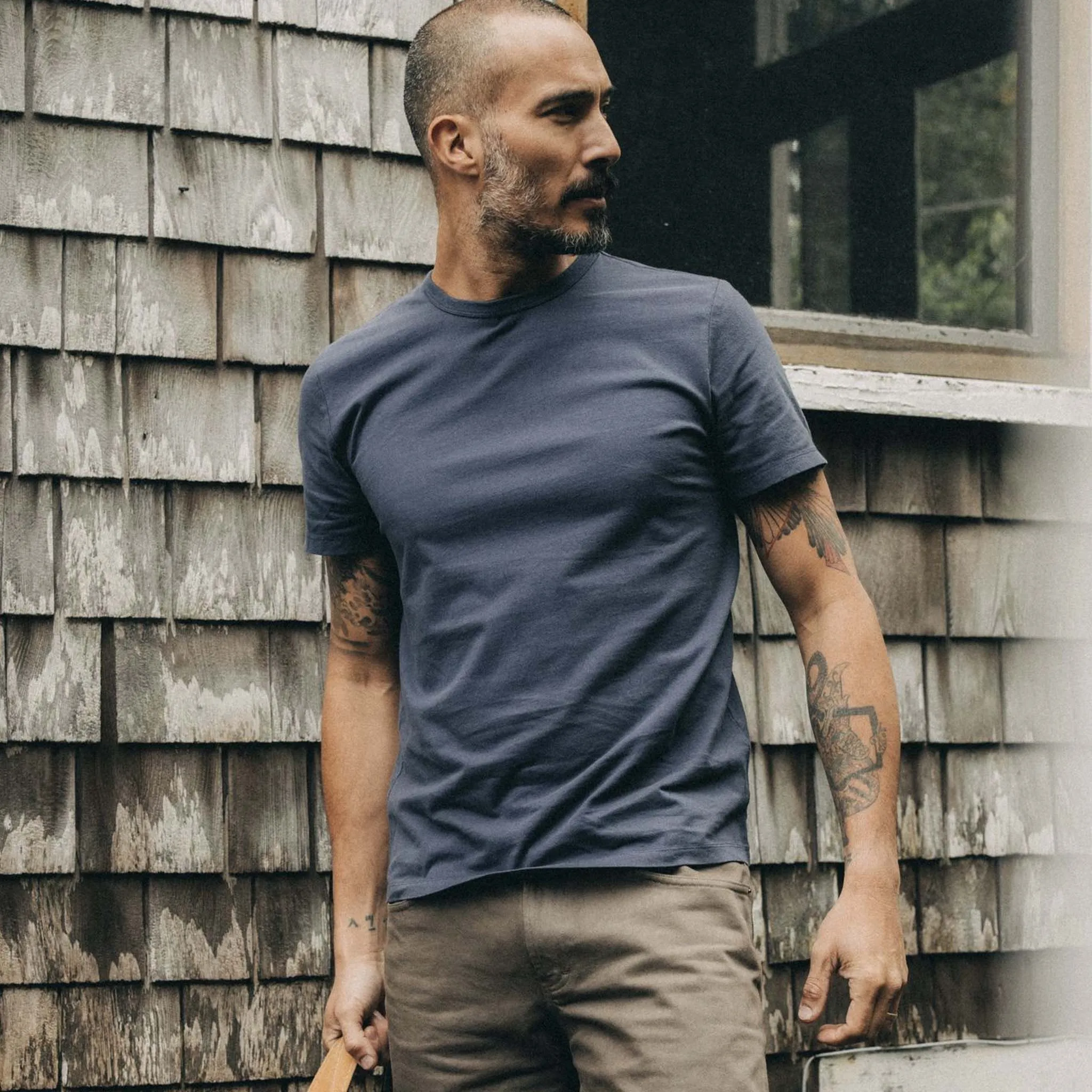 Navy Organic Cotton Tee - Enhanced Quality and Sustainable Design