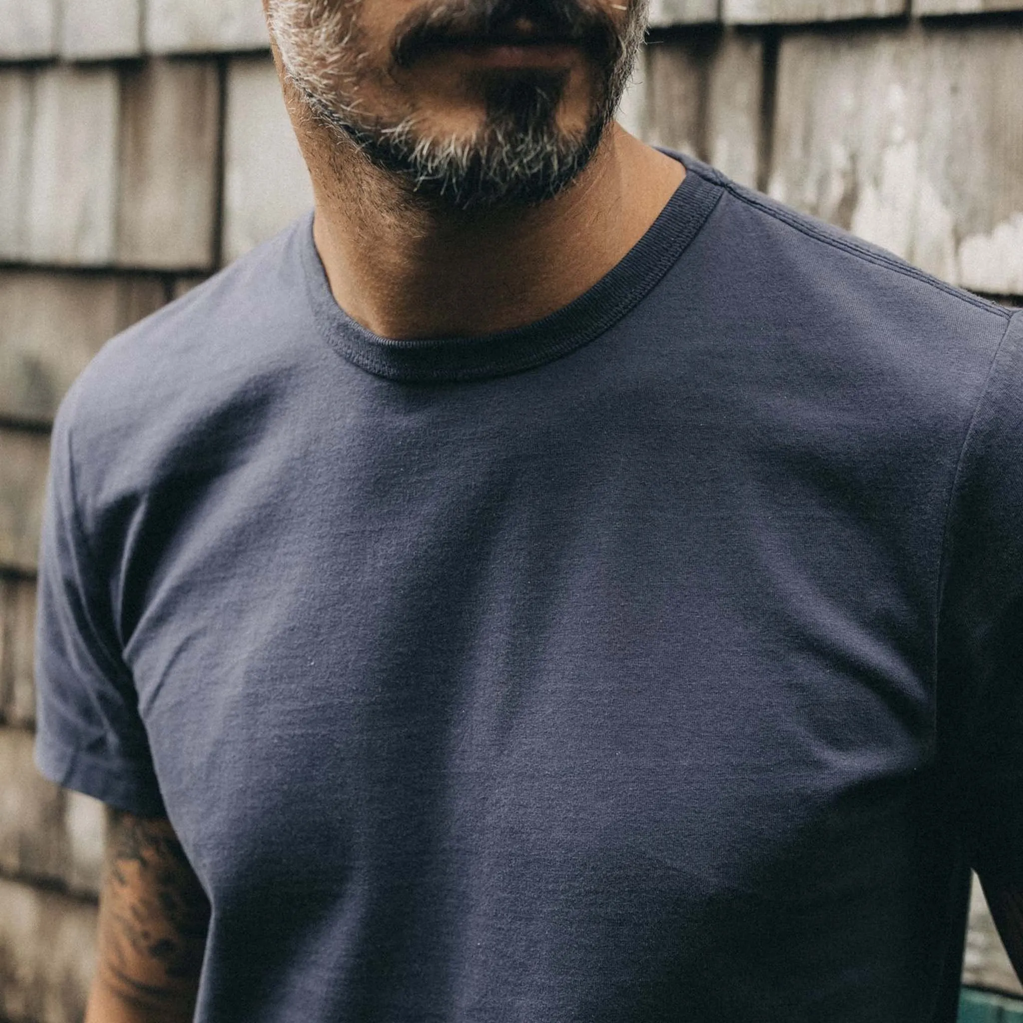 Navy Organic Cotton Tee - Enhanced Quality and Sustainable Design