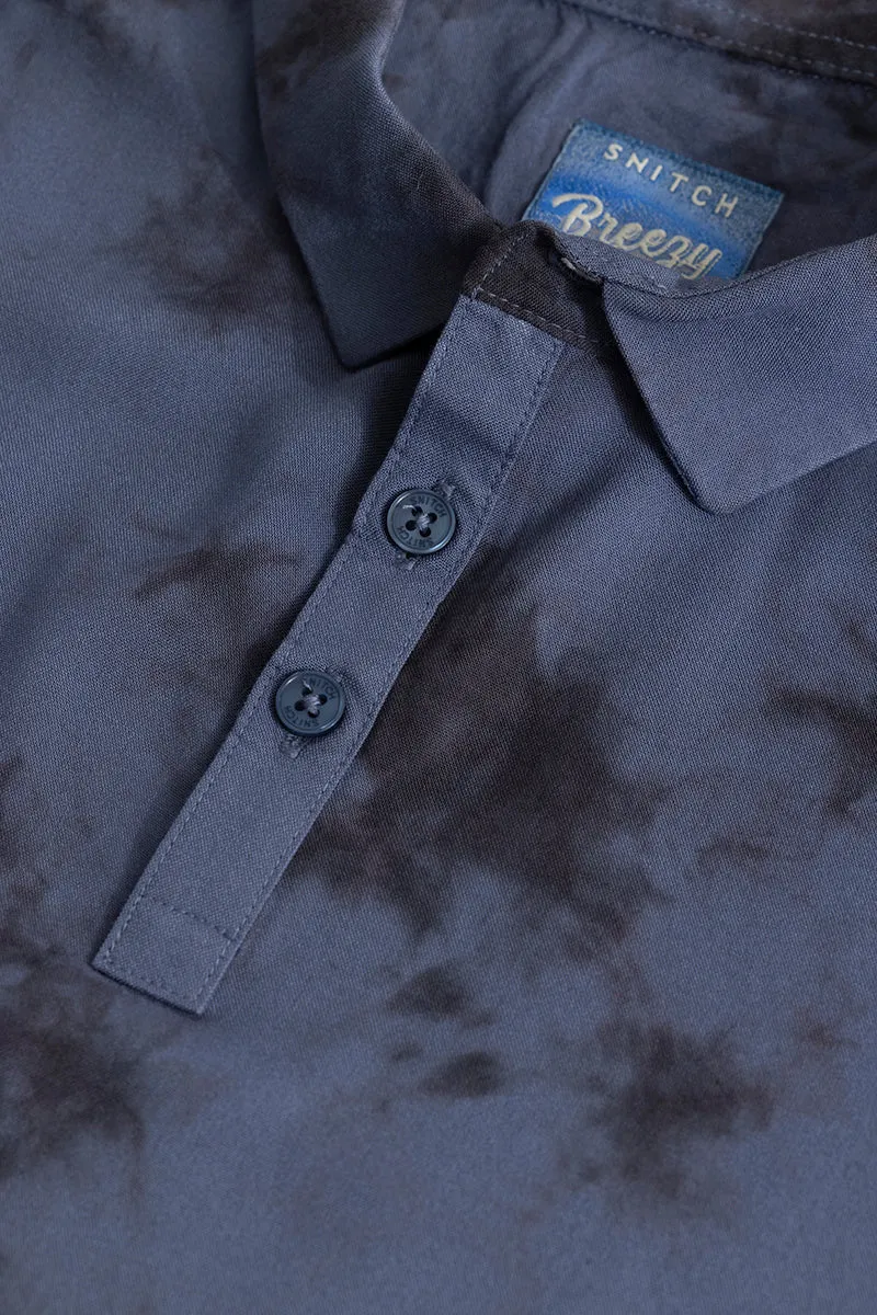 Tidal Dye Slate Grey Polo T-Shirt