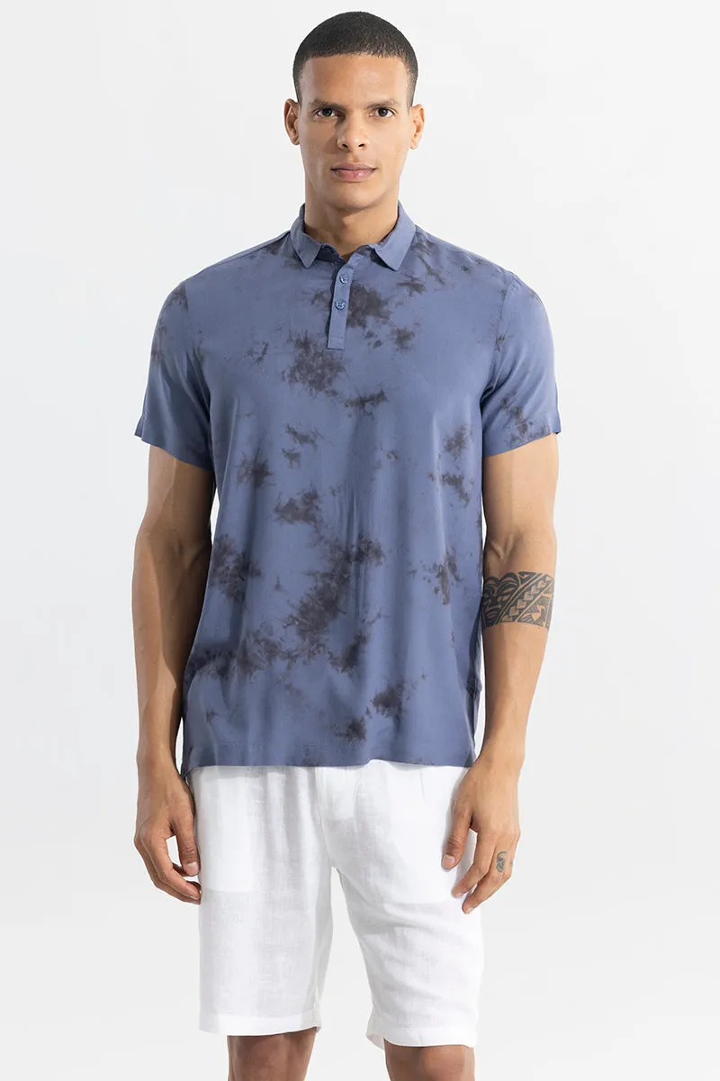 Tidal Dye Slate Grey Polo T-Shirt