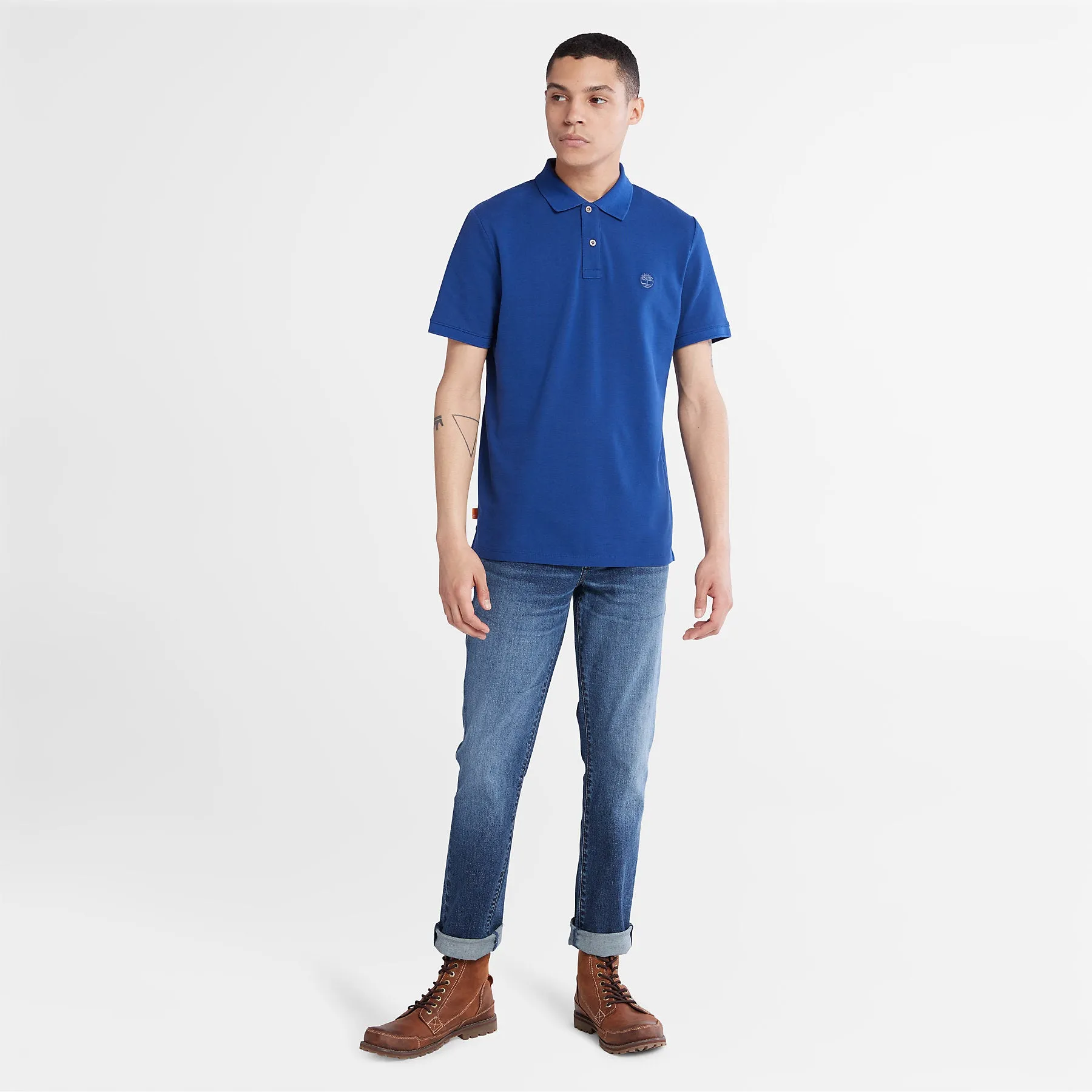 Timberland Mens Millers River Pique Polo T-Shirt - Short Sleeved