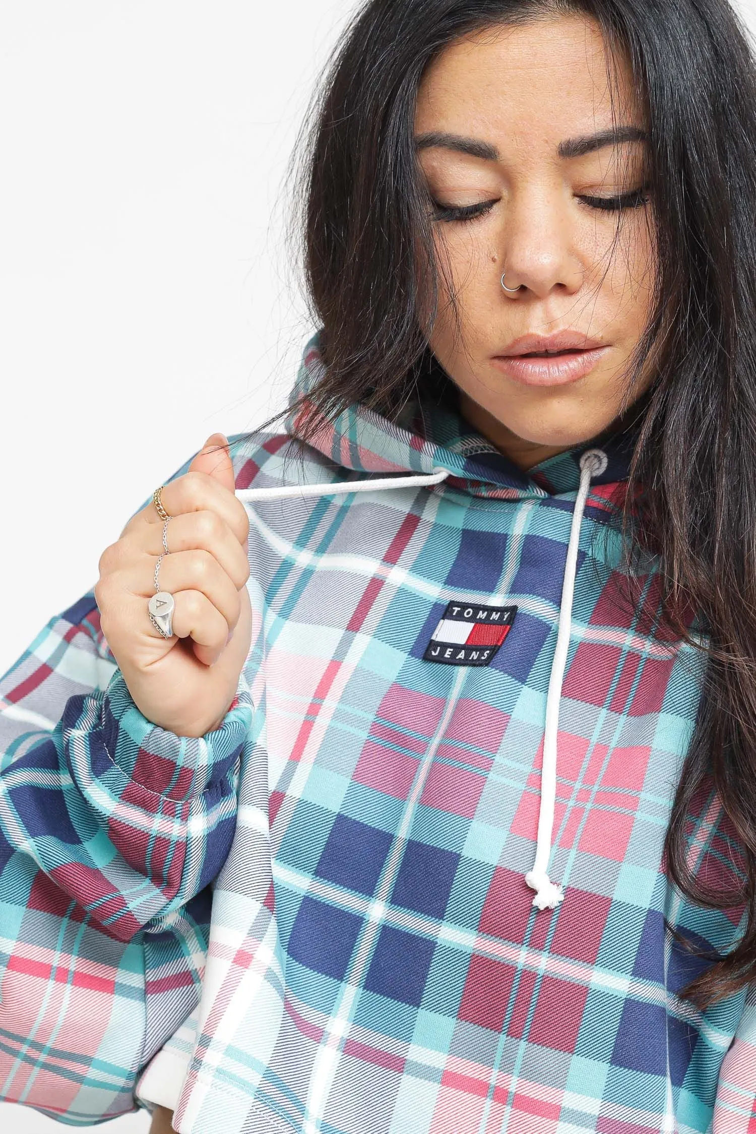 Tjw Sp Crp Tartan Badge Hoodie - Tommy Tartan