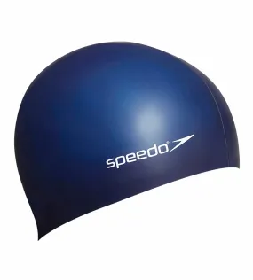 Unisex Adult Flat Silicone Swim Cap - Navy