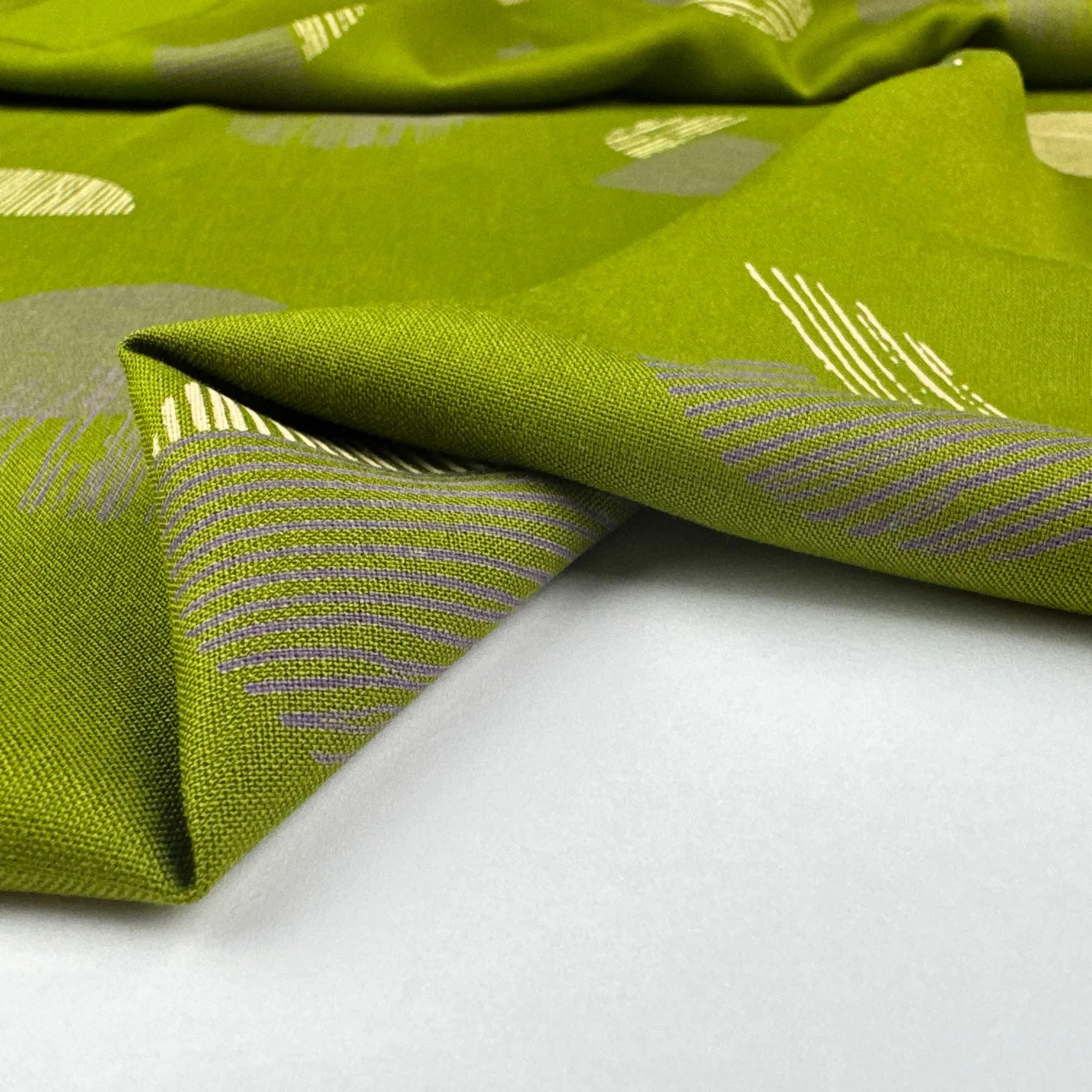 Viscose Rayon Challis Fabric in Jane Matcha