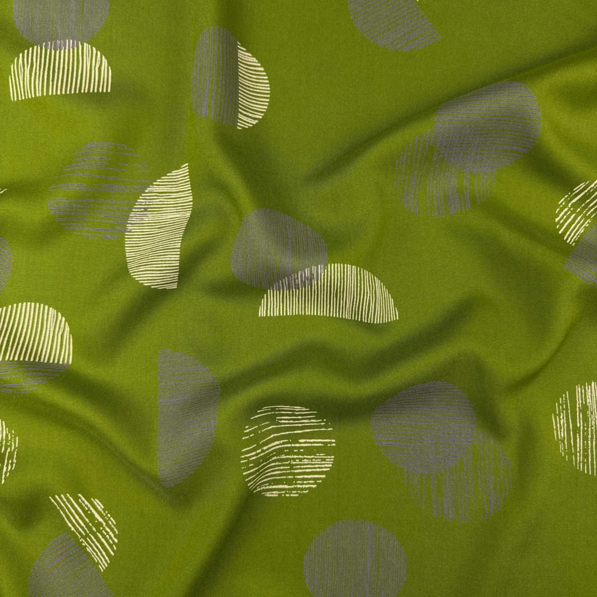 Viscose Rayon Challis Fabric in Jane Matcha