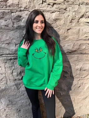 {YOU'RE A MEAN ONE} Kelly Green Sweatshirt